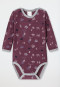 Babybody met lange mouwen uniseks badstof bos dieren mauve - Baby World