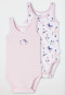 Confezione da 2 body senza maniche per neonato in cotone biologico a costine sottili con gabbiani, rosa/bianco - Natural Love