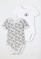 Lot de 2 bodys bébé manches courtes en coton bio côtelé - tigre blanc/gris - Natural Love
