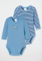 Bodys bébé manches longues lot de 2 côtelé coton bio rayures ourson multicolore - Natural Love