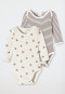 Baby onesies long-sleeved 2-pack unisex fine rib organic cotton little bear stripes multicolored - Natural Love