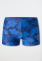 Retro zwemshort gerecycled tricot SPF40+ school sportblaadjes donkerblauw gedessineerd - AQUA Teen Boys