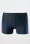 Retro zwemshort tricot gerecycled SPF40+ schoolsport strepen donkerblauw - Diver Stories