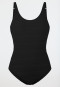 Swimsuit jersey recycled stripes black - aqua