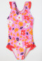 Badpak tricot bloemen vlinders ruches roze - Aqua Kids Girls