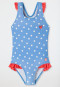 Badpak tricot stippen ruches lichtblauw - Aqua Kids Girls