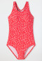 Swimsuit knitware recycled UPF40+ racerback polka dots red - Diver Dreams