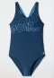 Schiesser Badeanzug Wirkware recycelt LSF40+ Racerback Sport blau - Aqua Teen Girls