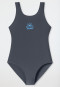 Swimsuit knitwear recycled SPF40+ school sports graphite - Aqua