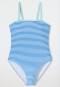 Swimsuit recycled knitwear SPF40+ stripes aquarium - Aqua