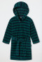 Bathrobe terry velour hood stripes dark green - Rat Henry