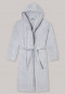 Terrycloth bathrobe with hood striped light gray - selected! premium