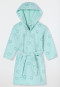 Bademantel Velour Herzchen hellgrün - Aqua