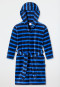 Bathrobe velour stripes dark blue - Original Classics