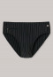Badeslip mit Reißverschluss-Tasche schwarz-grau gestreift - Aqua