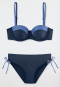 Bandeau Bügel-Bikini Softcups variable Träger Midi-Slip verstellbare Seiten nachtblau - Ocean Swim
