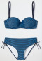 Bikini a fascia con ferretto, coppe morbide, spalline regolabili, a righe, slip midi con fianchi regolabili, acquario - Ocean Dive