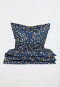 Bed linen 2-piece leaves blue patterned - Renforcé