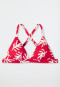 Bikini Triangel-Top herausnehmbare Cups variable Träger Korallen rot  - Mix & Match Coral Life