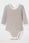 Onesie long-sleeved unisex terry modal stripes white - Natural Love