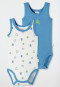 Bodysuits 2-pack fine rib straps frog multicolored - Natural Love