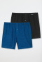 Boxershorts 2-pack jersey zwart/blauw - Boxershorts Multipack