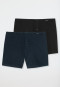 Boxer shorts 2-pack jersey black/dark blue - Boxershorts Multipack