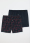 Boxershorts 2er-Pack Jersey uni gemustert Batik mehrfarbig - Fun Prints