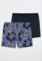 Boxer shorts 2-pack jersey solid patterned leaves multicolored - Fun Prints
