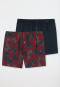 Boxer shorts 2-pack jersey solid patterned leaves multicolored - Fun Prints