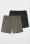 Boxershorts 2-pack jersey effen met patroon papieren vliegtuigje bruin - Boxershorts Multipacks