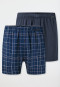Boxershorts 2er-Pack Jersey uni/ kariert - Boxershorts Multipacks