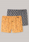 Lot de 2 boxers en tissu à motifs palmier, bouée de sauvetage en bleu jean / jaune - imprimés amusants