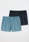 Boxer shorts 2-pack woven fabric plain striped multi-colored - Boxer shorts Multipacks