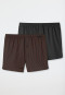 Boxershorts 2-pack geweven stof effen gestreept veelkleurig - Boxershorts Multipacks