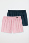 Boxershorts 2-pack geweven stof effen gestreept veelkleurig - Fun Prints