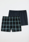 Boxershorts 2-pack geweven uni geruit meerkleurig - Boxershorts multipacks