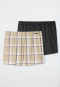 Boxershorts 2er-Pack Webware uni kariert mehrfarbig - Boxershorts Multipacks