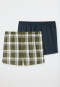 Boxershorts 2-pack geweven stof effen geruit meerkleurig - Boxershorts Multipacks