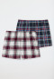 Boxershorts 2er-Pack Webware uni kariert mehrfarbig - X-Mas