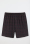 Boxershort fijne interlock met patroon antraciet/rood - Fine Interlock