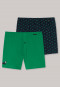 Boxershorts jersey 2-pack teckel patroon groen/donkerblauw - Fun Prints