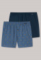 Boxershorts Jersey 2er-Pack Hüte gestreift dunkelblau/mittelbraun - Fun Prints