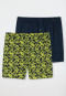 Boxershort jersey 2-pack effen patroon donkerblauw/geel  Fun Prints