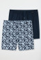 Lot de 2 boxers jersey motif uni bleu foncé / bleu clair - Fun Prints