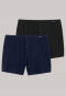 Boxershorts jersey 2-pack effen zwart/donkerblauw - selected! premium