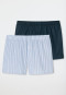 Boxershort geweven stof 2-pack strepen donkerblauw / veelkleurig - boxershorts multipacks