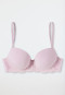 Underwire bra padded lace pale pink - Modal and Lace