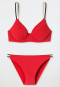 Ensemble bikini à armatures bretelles variables slip mini effet côtelé rouge - Underwater