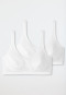 Bustier 2-pack met cups biologisch katoen wit - 95/5